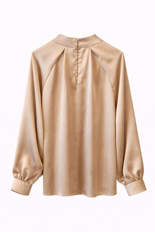 65527 Satijnen blouse ballon mouw - Ambika - gold
