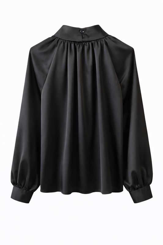65510 Satijnen blouse - Ambika - zwart