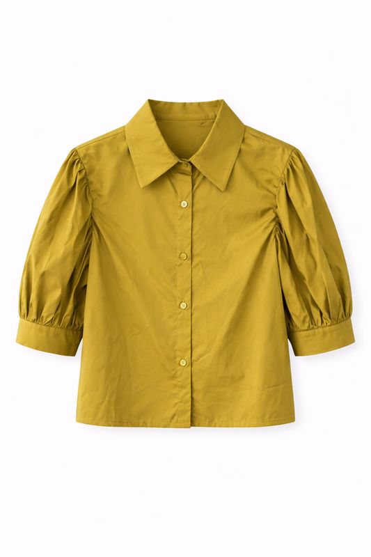 Ambika Blouse 3/4 Ballon Mouw Army 65511