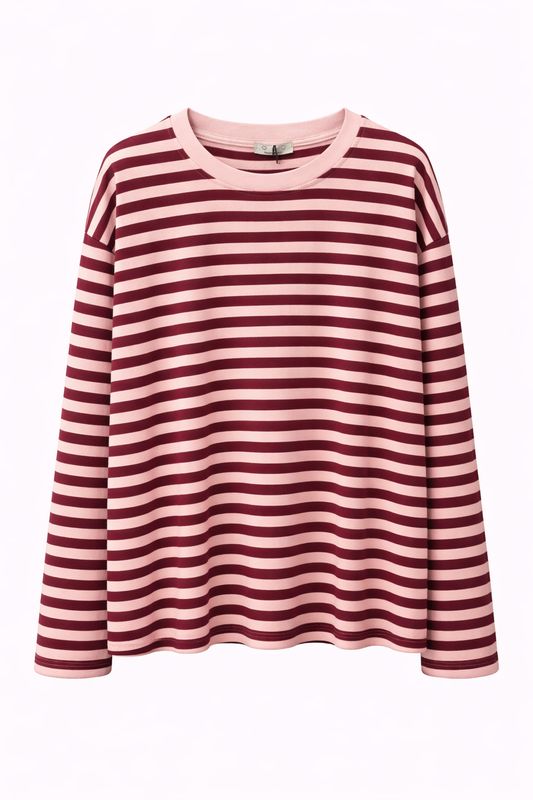 Nameless shirt streep Roze/Bordeaux 1680