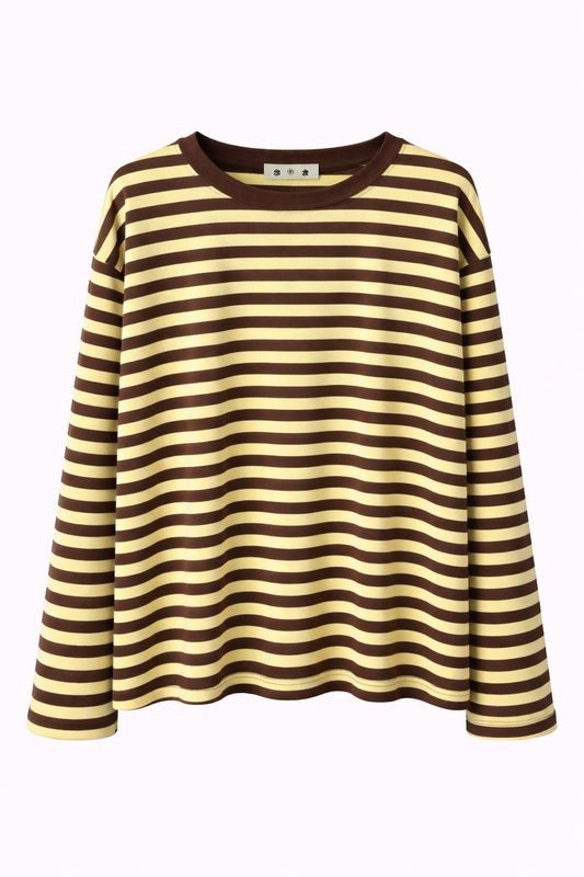 Nameless shirt streep bruin/geel 1680