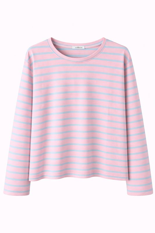 Nameless shirt streep roze/blauw 3234