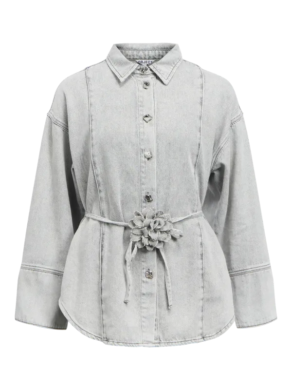 Object OBJGAIL L/S LO DENIM SHIRT 144 Light Grey Denim 23048672