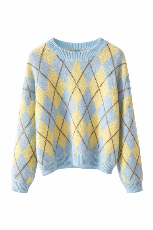 Nameless Trui Geruit Blauw/Geel