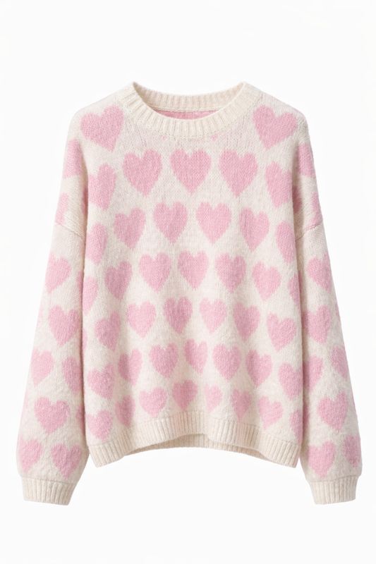 Ambika Trui Hartjes Wit/Roze