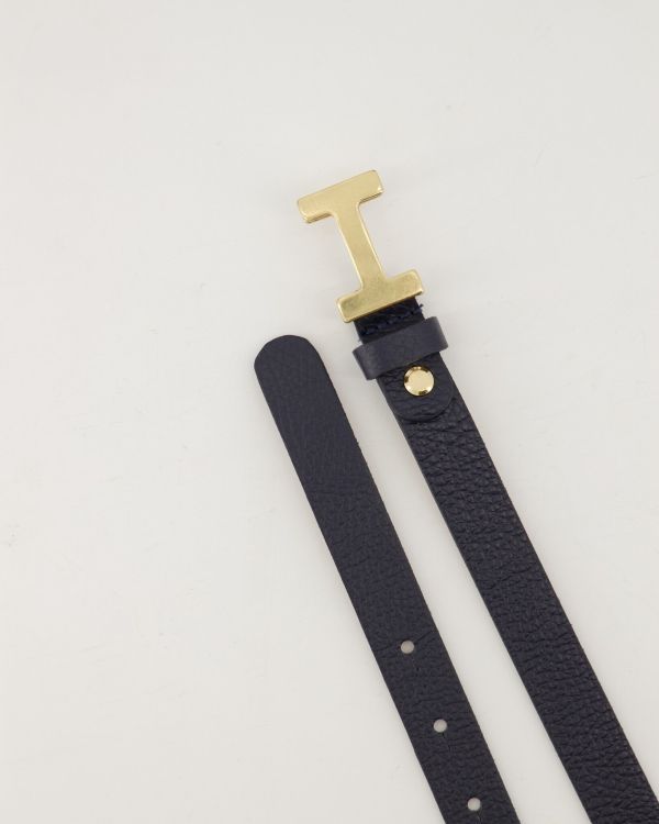 Teatro Riem small met H gesp dark blue Hera