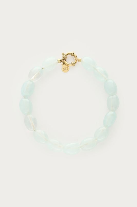 My Jewellery Licht Blauwe Kralenarmband Gold MJ15827