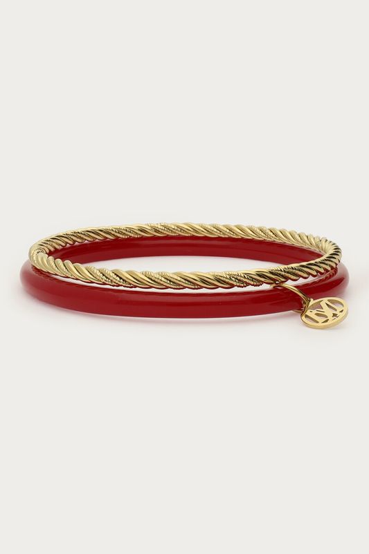 My Jewellery Rode dunne bangle set Gold MJ15841
