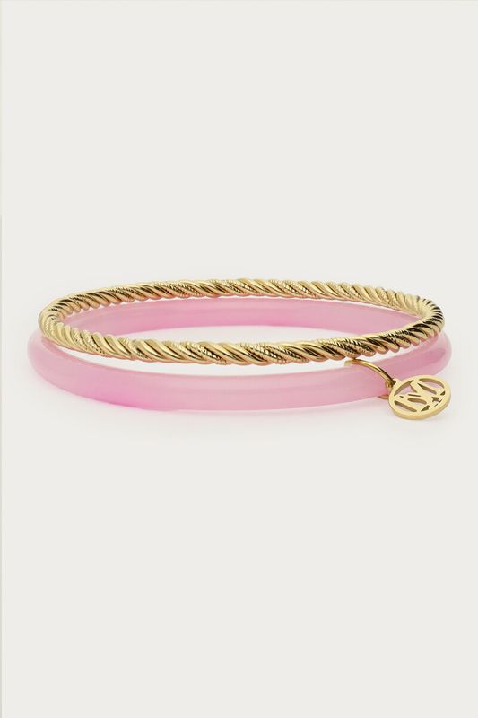 My Jewellery Roze dunne bangle set Gold MJ15840