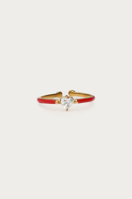 My Jewellery Rode minimalistische ring met hartje Gold MJ14874