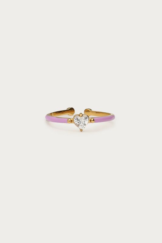My Jewellery Lila minimalistische ring met hartje Gold MJ14875