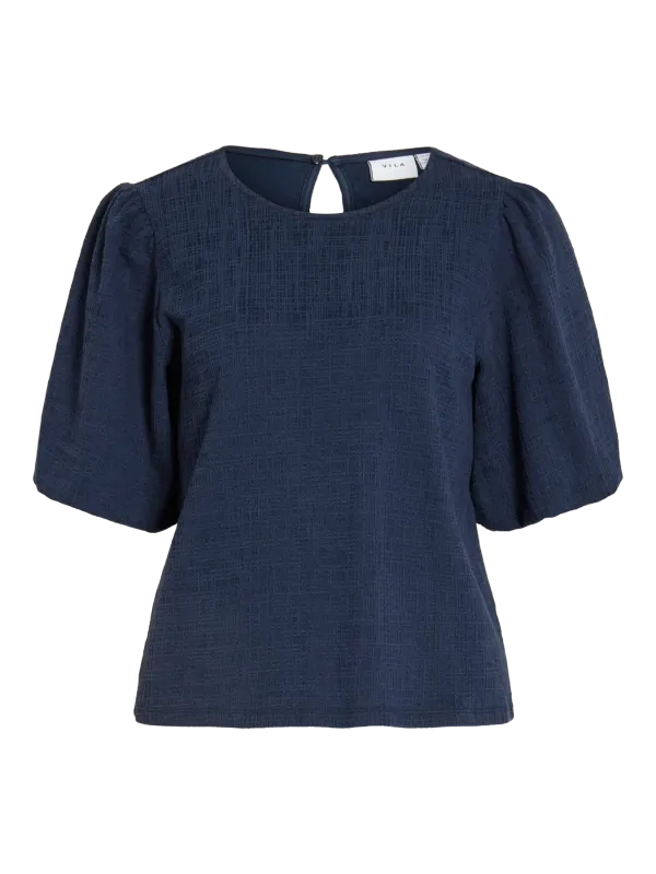 Vila VIMALORA O-NECK 2/4 TOP/1 Navy Blazer 14113267