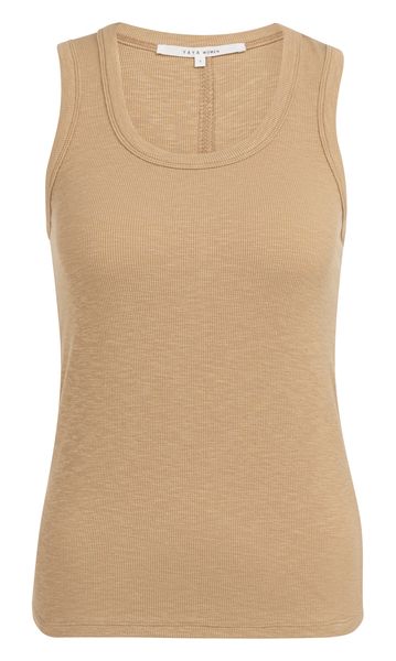 YaYa Geribd singlet met ronde hals TAN BROWN 01-729051-603
