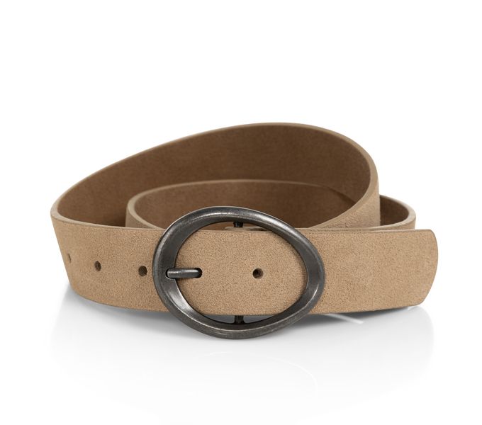 YaYa Smalle suede riem TAN BROWN 03-403050-603