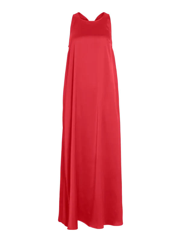 Vila VISTELLA O-NECK S/L MAXI DRESS/DC Hibiscus 14113338