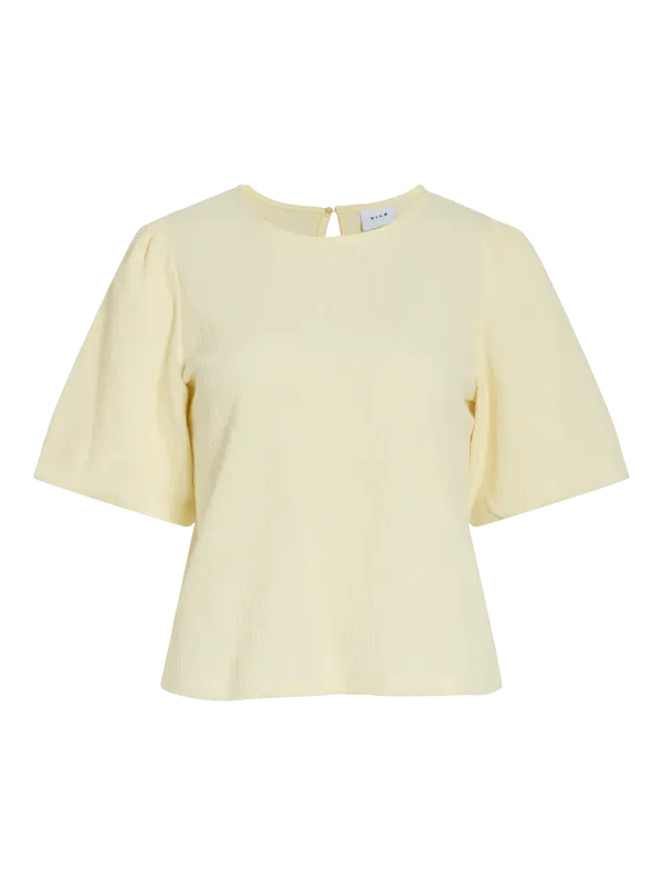 Vila VIMALORA O-NECK 2/4 TOP/1 Pastel Yellow 14113267