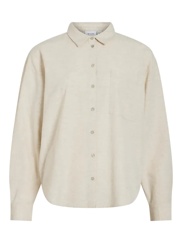 Vila VIPRISILLA L/S LOOSE SHIRT - NOOS Super Light Natural 14112205