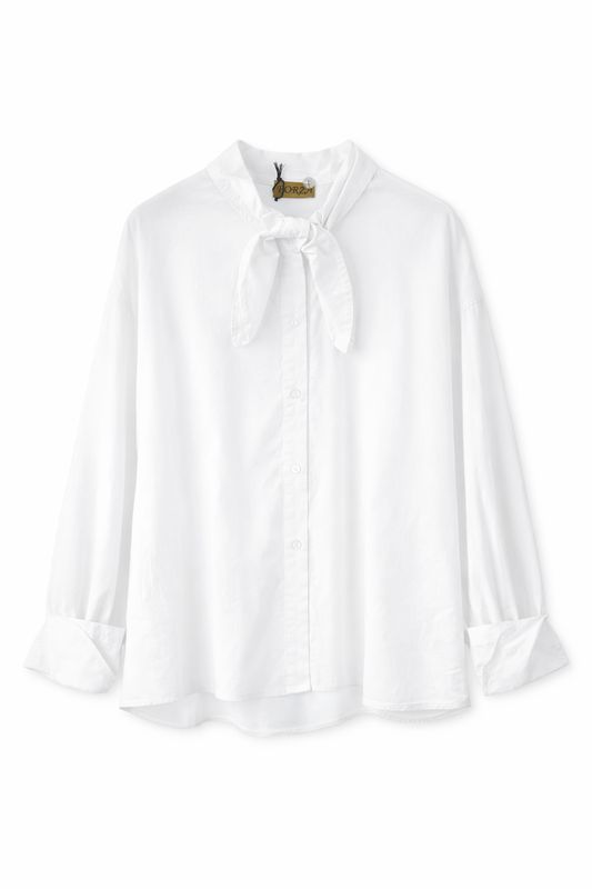 Basements Blouse met strik Wit 60495