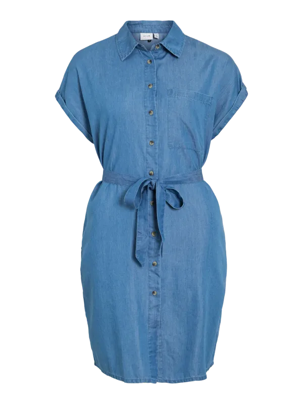 Vila VINORI S/S SHIRT DRESS - NOOS Medium Blue Denim 14111777