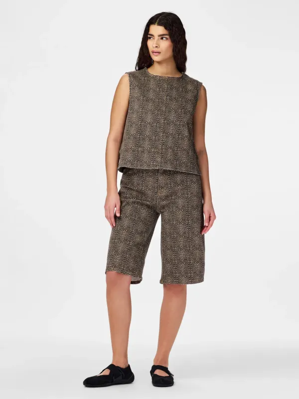 Pieces PCSALUME SL DENIM TOP Rawhide/Mini Leo 17158200