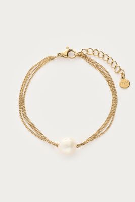 My Jewellery Bold driedubbele armband met imitatie parels Gold MJ15367