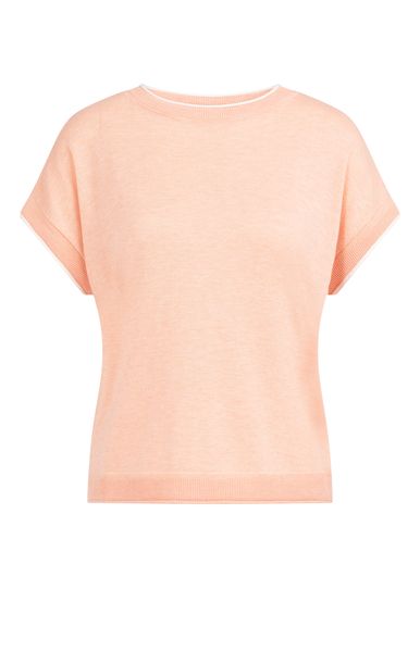 YaYa Knitted sweater with rolled edges PEACH PALAZZO ORANGE 01-000580-604