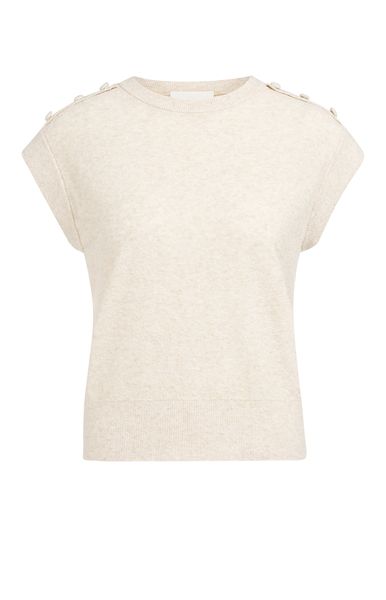YaYa Towel knit sleeveless sweater CREME BEIGE MELANGE 01-000584-604