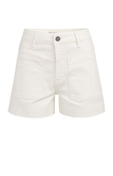 YaYa Loose fit colored worker short WHITE DENIM 01-321030-604