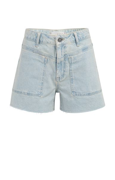 YaYa Loose fit colored worker short LIGHT DENIM 01-321030-604