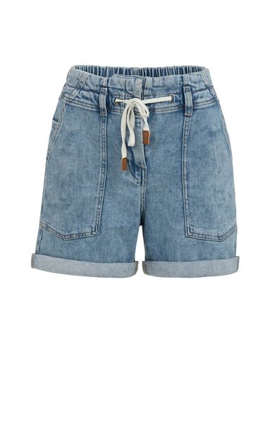 YaYa Loose fit worker shorts MID BLUE DENIM 01-321031-604