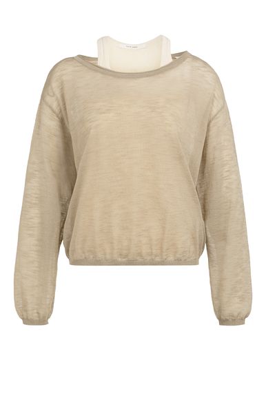 YaYa Twinset sweater with singlet CROCKERY BROWN 01-000594-604