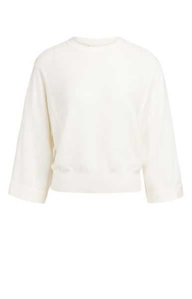 YaYa Sweater with mixed textures IVORY WHITE 01-000464-604