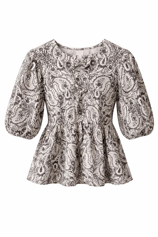 WithBlack WBLAMINA TIE FRONT PEP TOP paisley 00001671