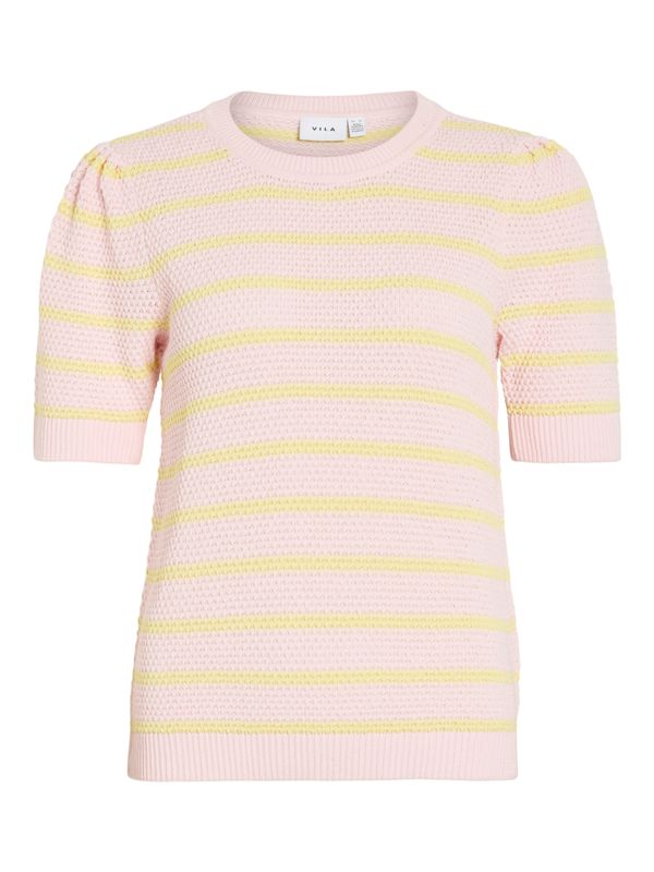 Vila VIDALO O-NECK S/S STRIPE KNIT-NOOS Cherry Blossom/PASTE 14106601