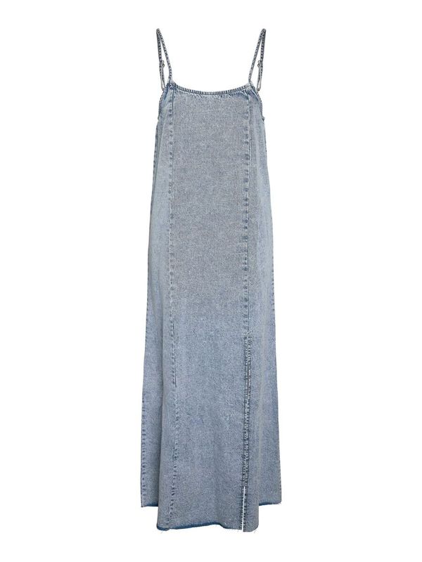Noisy May NMSIGNE S/L MAXI DRESS WITH SLIT Light Blue Denim 27037542