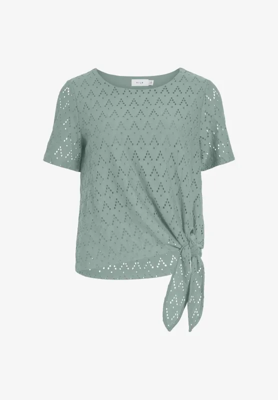 Vila VIAMALINA OPEN O-NECK S/S TOP/VOL/P: Blue Surf 14113647