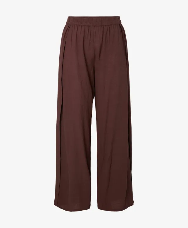Pieces PCAGNES HW HIGH SLIT PANT JRS BC Deep Mahogany 17148062