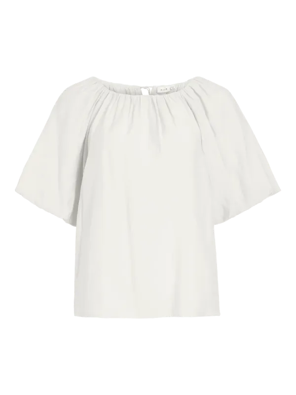Vila VIHEKLA BOAT NECK 2/4 TOP Snow White 14115793