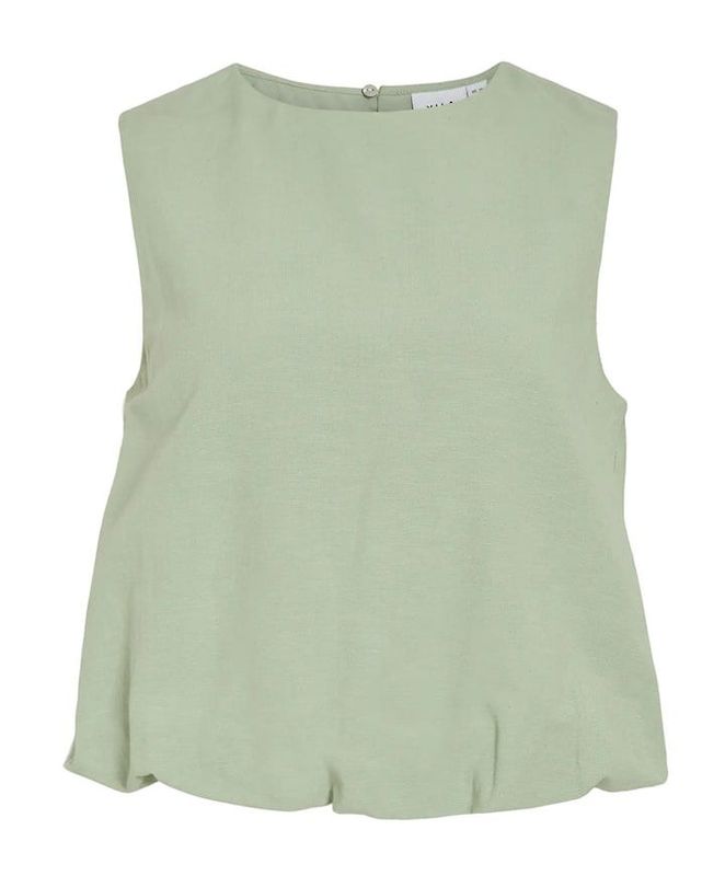 Vila VIPRISILLA O-NECK S/L BALLOON TOP/V: Smoke Green 14113568