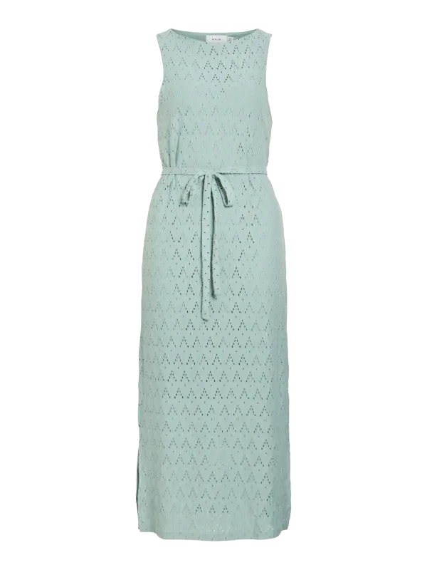 Vila VIAMALINA S/L MIDI DRESS/VOL/PB Blue Surf 14113648