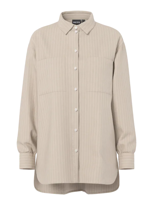 Pieces PCMELIA LS LOOSE SHIRT WVN NOOS BC Crockery/thin bright 17154735