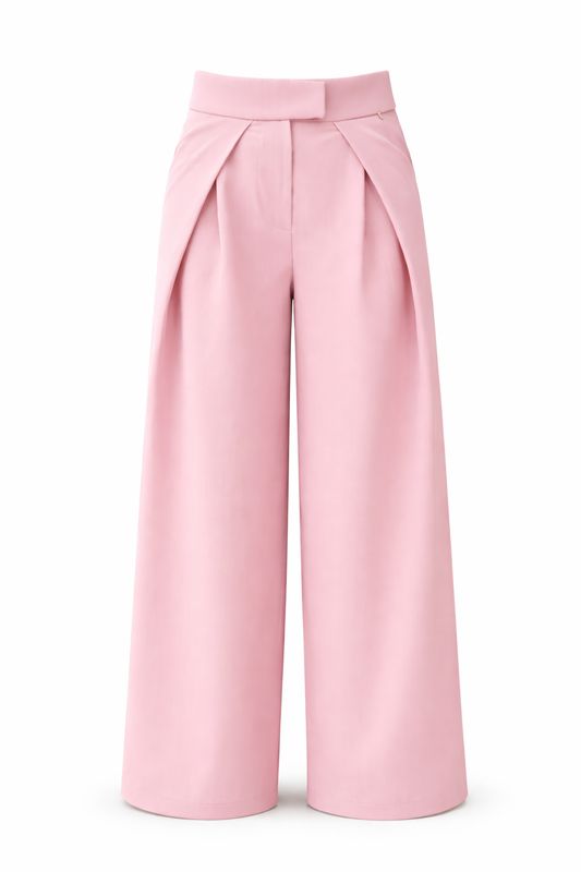 Ambika broek met plooi pink kevser