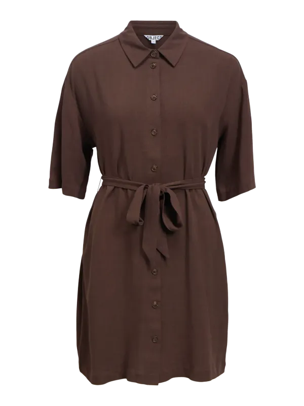 Object OBJSANNE 2/4 LO SHIRT DRESS NOOS Seal Brown 23048144
