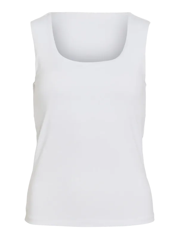 Vila VIKENZA U-NECK S/L TANK TOP REV - N: Optical Snow 14089092