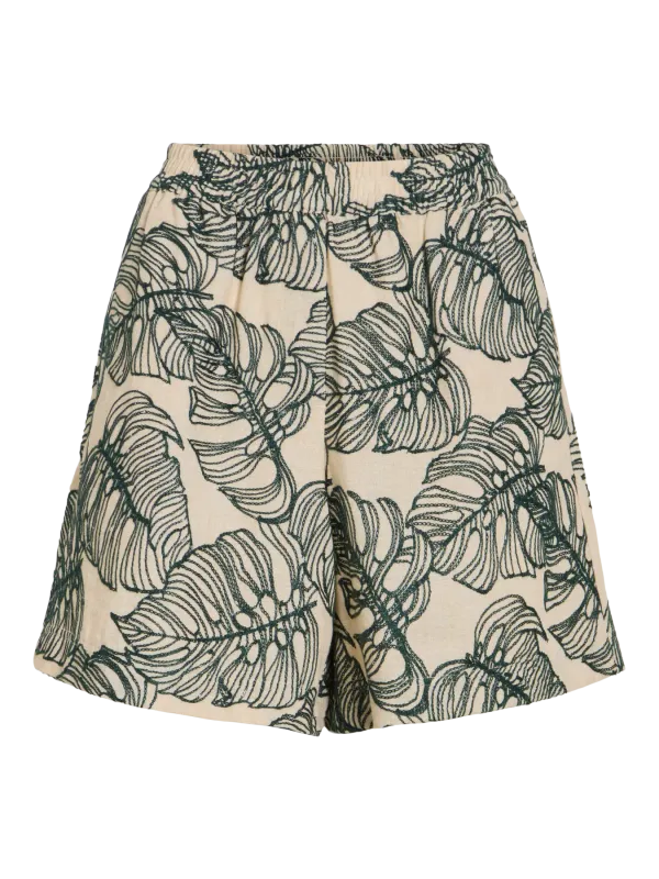Vila VIFLURA HW SHORTS/1 Birch/ATLANTIC DEEP 14113658