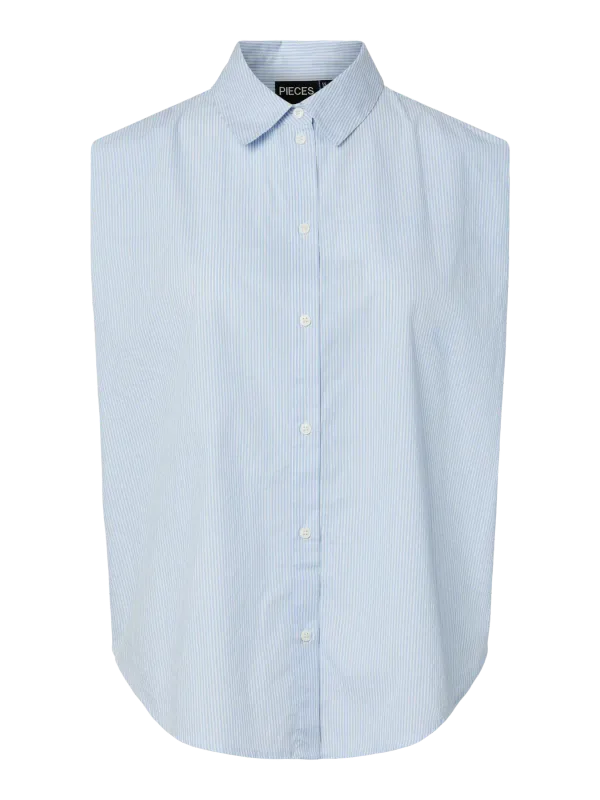 Pieces PCGILIA SL SHIRT TOP WVN Cashmere Blue/Cloud 17165307