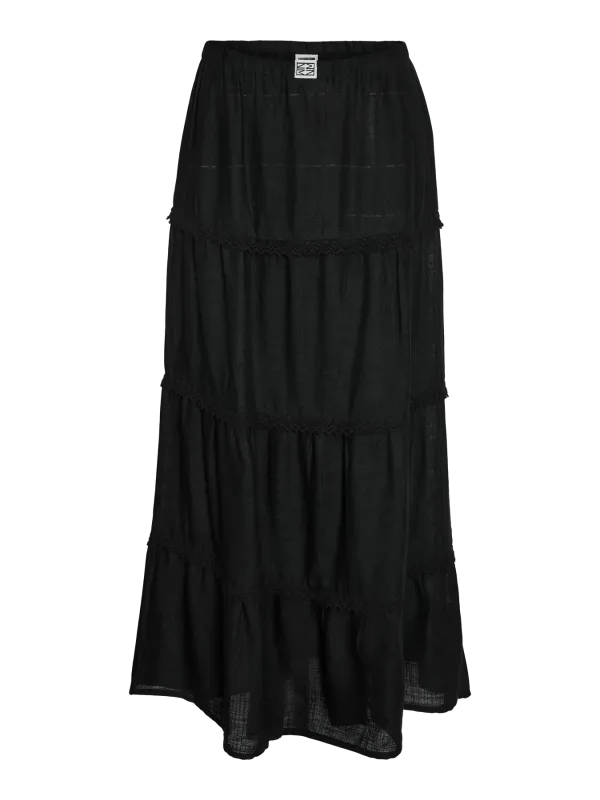 Noisy May NMLEILANI SIENNA NW MAXI SKIRT WVN : Black/LACE 27037034