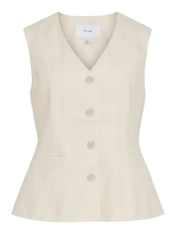 Vila VIPOCKEY S/S TAILORED VEST Birch 14115354