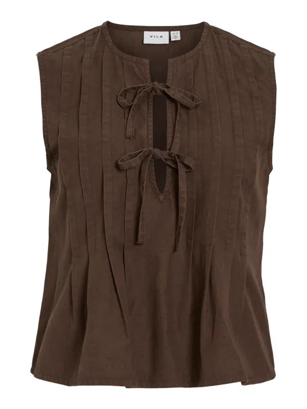 Vila VITEVIRA SL TIESTRING TOP Slate Black 14115680