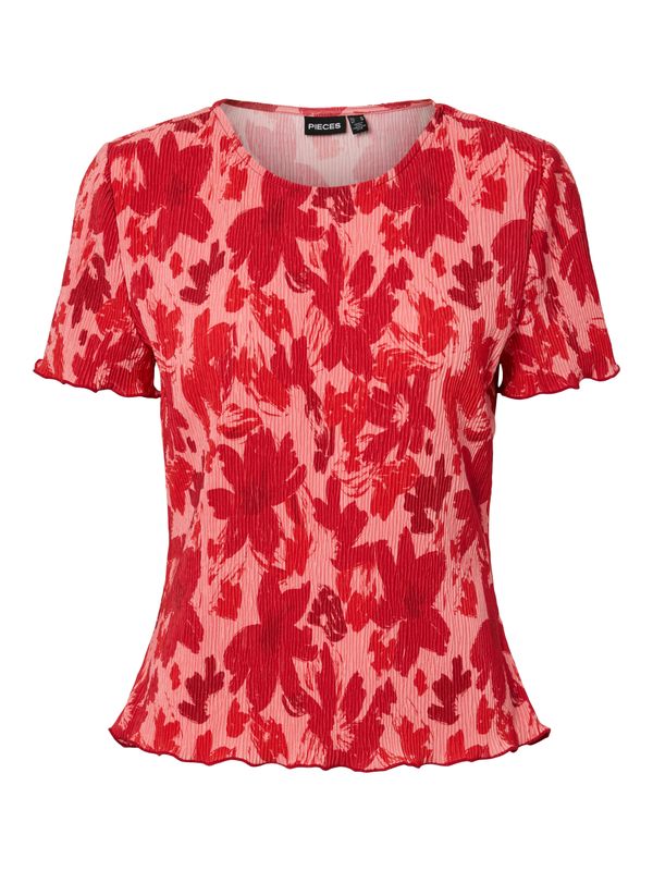 Pieces PCFLORA SS O-NECK TOP JRS NOOS BC Adrenaline Rush/Red 17155404
